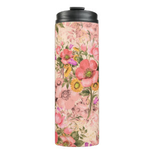 Seamless rococo pattern bouquets. Beautiful bouque Thermal Tumbler