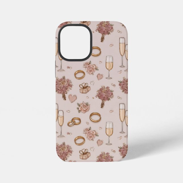 Seamless Romantic Wedding Pattern iPhone Case (Back)
