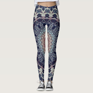 Seamless round ornamental mandala pattern arabic k leggings