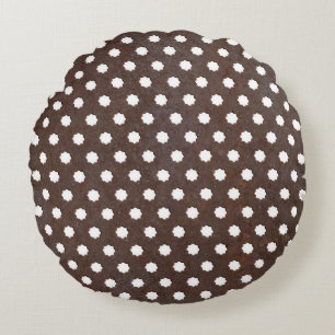 Seamless Rusted metal plate, Perfectly tile able. Round Pillow