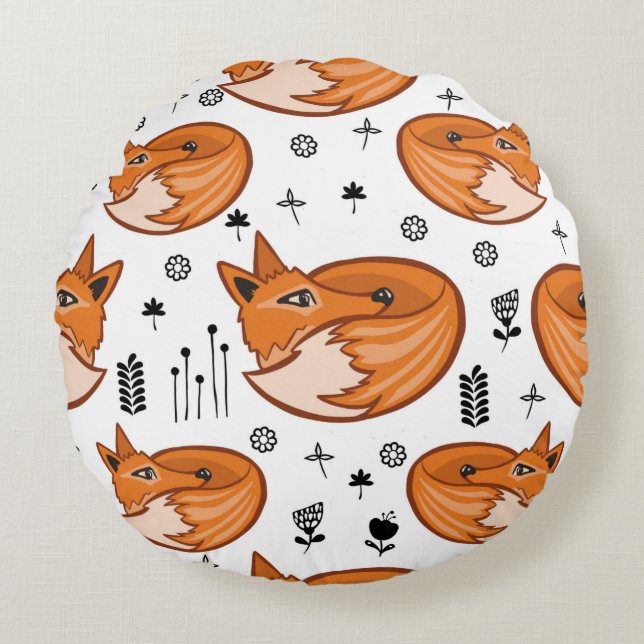 Seamless scandinavian pattern. kids background wit round pillow (Front)