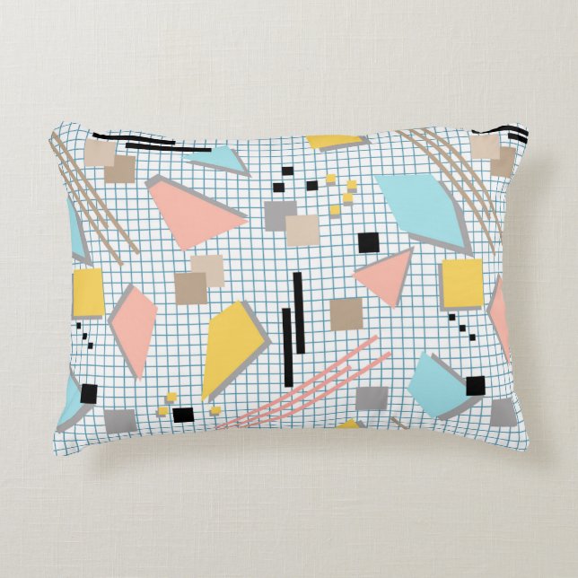 Seamless school geometric memphis shapes pattern s accent pillow (Front)