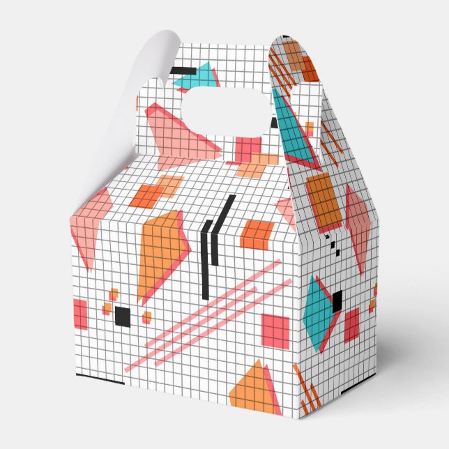 Seamless school geometric memphis shapes pattern s favor box (Front Side)