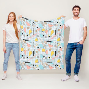 Seamless school geometric memphis shapes pattern s fleece blanket
