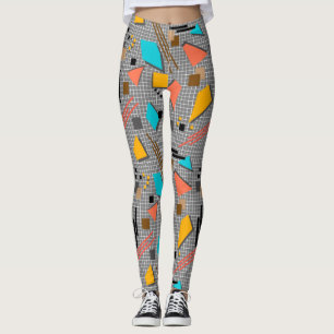 Seamless school geometric memphis shapes pattern s leggings