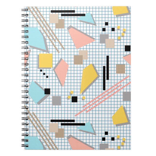 Seamless school geometric memphis shapes pattern s notebook (Front)