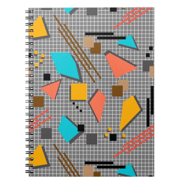 Seamless school geometric memphis shapes pattern s notebook (Front)