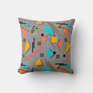 Seamless school geometric memphis shapes pattern s throw pillow