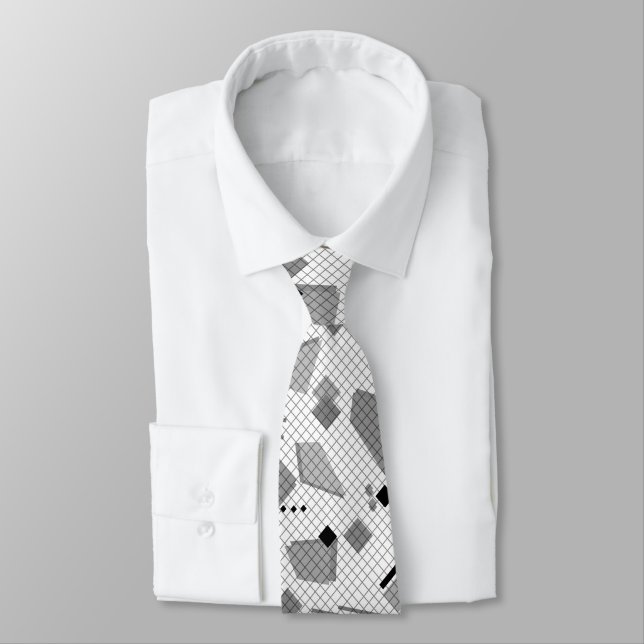 Seamless school geometric memphis shapes pattern s tie (Tied)