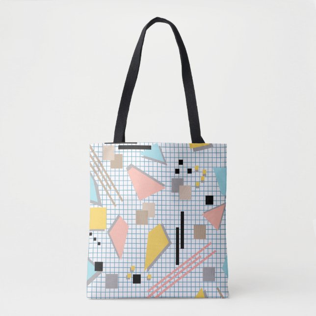 Seamless school geometric memphis shapes pattern s tote bag (Front)