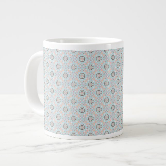 Seamless Sea Themed Pattern Large Coffee Mug (Front Left)