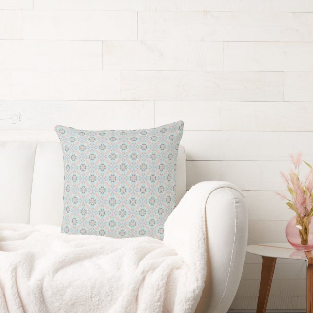 Seamless Sea Themed Pattern Throw Pillow (Couch)