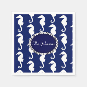Seamless Seahorse Pattern Napkin