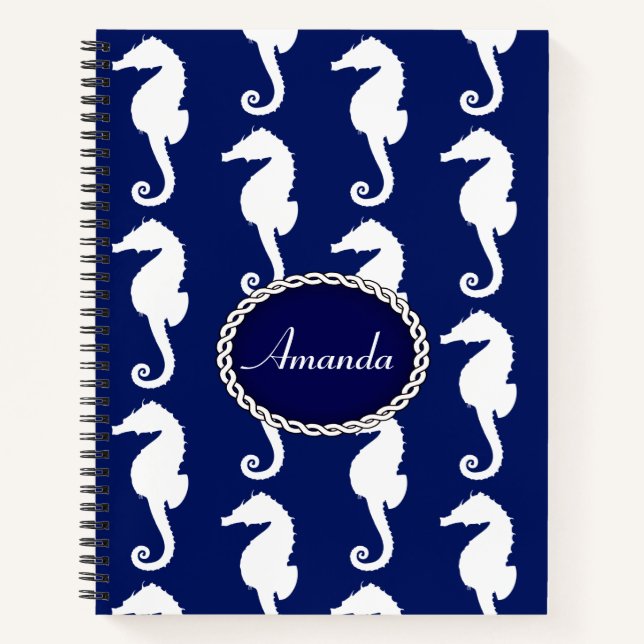 Seamless Seahorse Pattern Notebook (Front)
