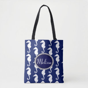 Seamless Seahorse Pattern Tote Bag
