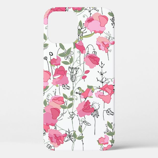 Seamless season pattern with sweet pea. Endless te Case-Mate iPhone Case (Back)