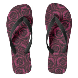 Seamless silk satin roses flowers floral beautiful flip flops