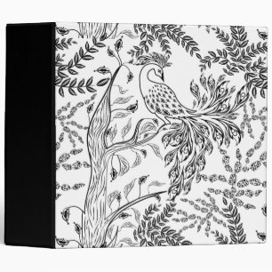 Seamless sketched fairy fantasy unreal bird tree p binder