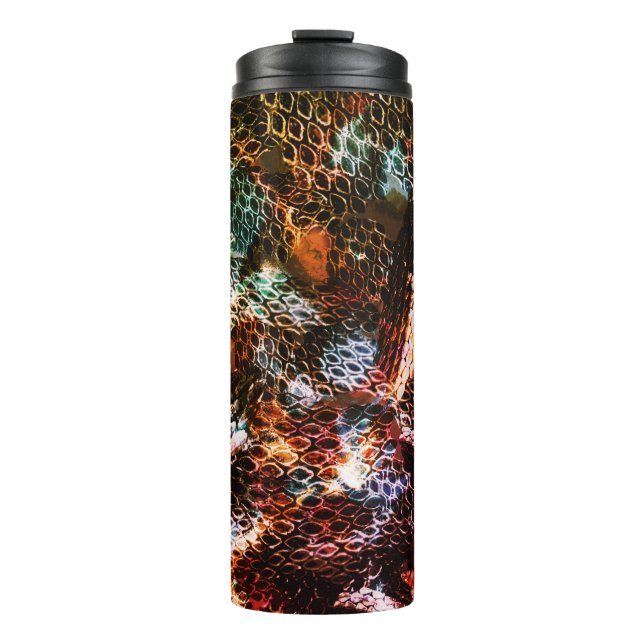 Seamless snake reptile lizard python skin leather thermal tumbler (Front)