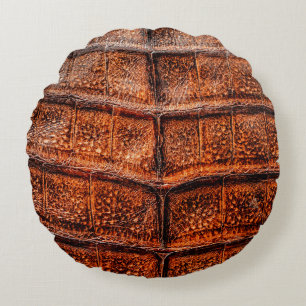 Seamless snake skin texture. Fashion tropical rept Round Pillow