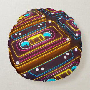 Seamless snake skin texture. Tropical reptiles. Ge Round Pillow