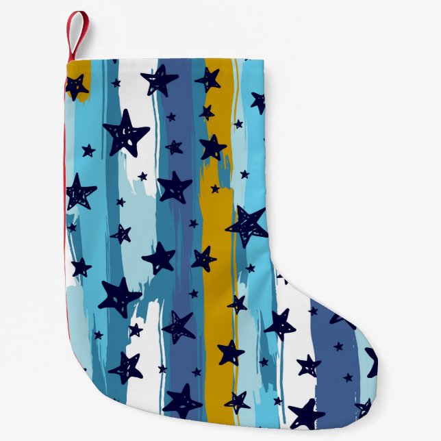 Seamless Star Pattern: Versatile Background Small Christmas Stocking (Front)