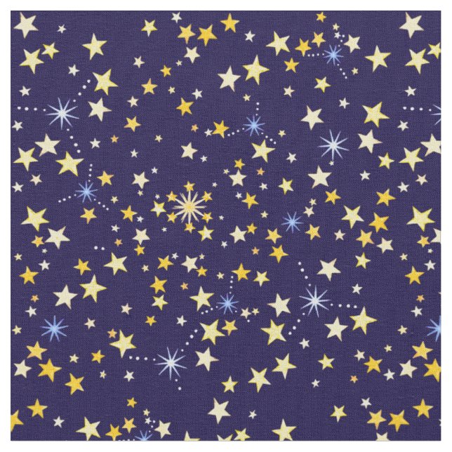 Seamless stars pattern Europe magic galaxy symbol Fabric (Close Up)