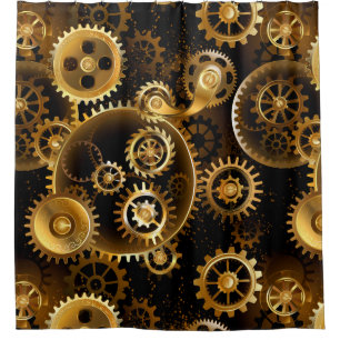 Seamless Steampunk Brass Gears