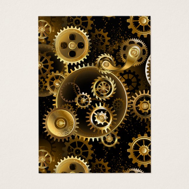 Seamless Steampunk Brass Gears (Front)