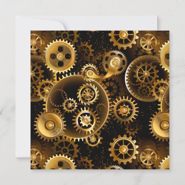 Seamless Steampunk Brass Gears (Front)