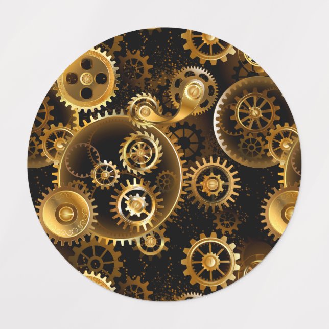 Seamless Steampunk Brass Gears (Design 1)