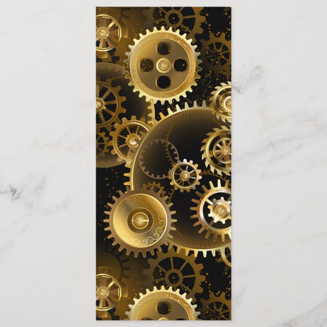 Seamless Steampunk Brass Gears Advice Card (Front)