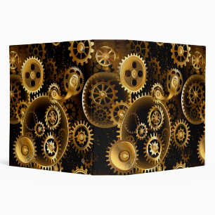 Seamless Steampunk Brass Gears Binder