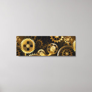 Seamless Steampunk Brass Gears Canvas Print