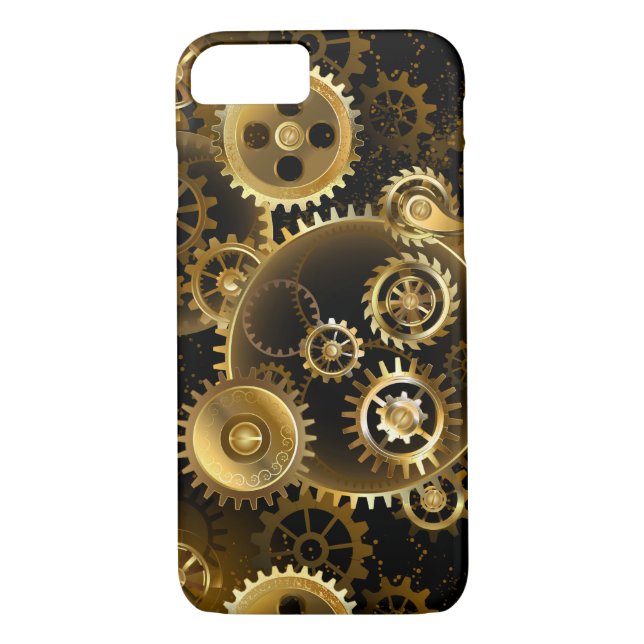 Seamless Steampunk Brass Gears Case-Mate iPhone Case (Back)