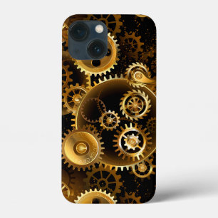 Seamless Steampunk Brass Gears iPhone 13 Mini Case