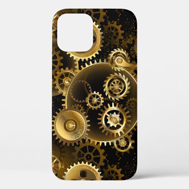 Seamless Steampunk Brass Gears Case-Mate iPhone Case (Back)