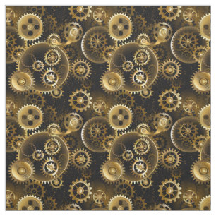 Seamless Steampunk Brass Gears Fabric
