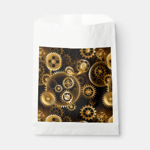 Seamless Steampunk Brass Gears Favour Bag
