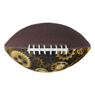 Seamless Steampunk Brass Gears Football