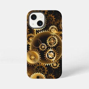 Seamless Steampunk Brass Gears iPhone 13 Mini Case