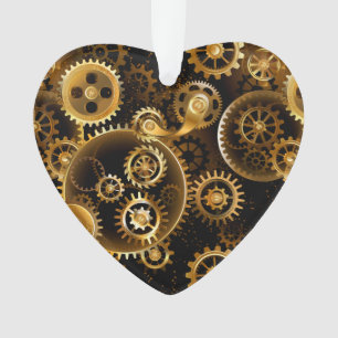 Seamless Steampunk Brass Gears Ornament