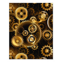 Seamless Steampunk Brass Gears
