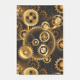 Seamless Steampunk Brass Gears Post-it Notes