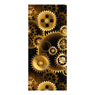 Seamless Steampunk Brass Gears Rack Card