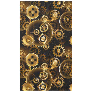 Seamless Steampunk Brass Gears Tablecloth
