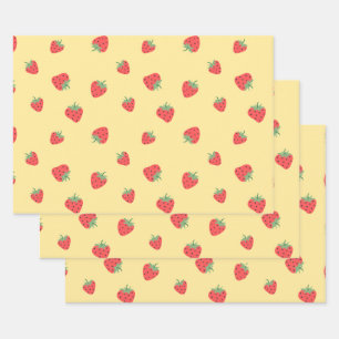 Seamless Strawberry Wrapping Paper Sheet