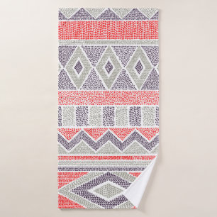 Seamless striped ethnic pattern. Tribal and aztec Bath Towel