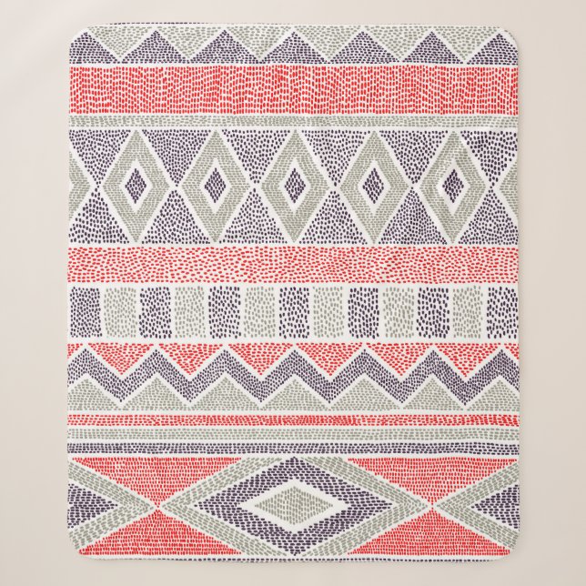 Seamless striped ethnic pattern. Tribal and aztec  Sherpa Blanket (Front)