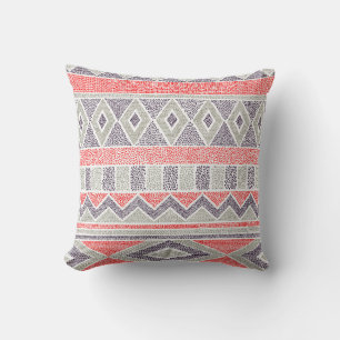Seamless striped ethnic pattern. Tribal and aztec Throw Pillow